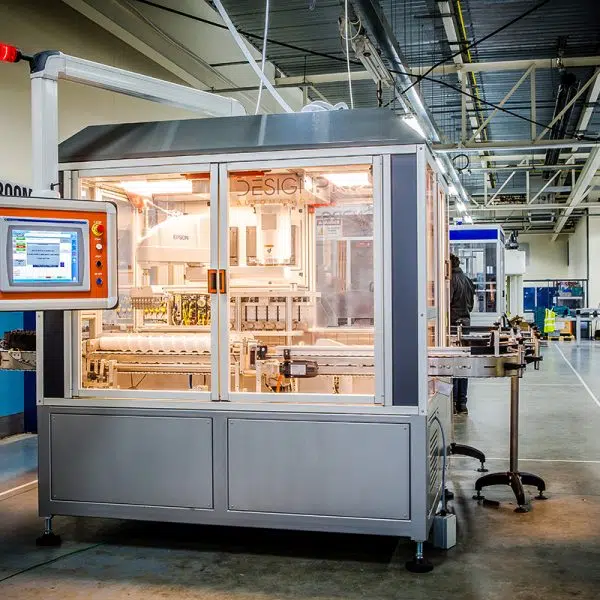 leak test machine on production floor